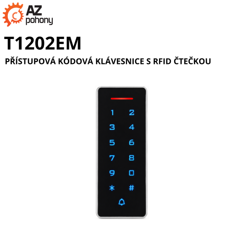 T1202EM - přístupová kódová klávesnice s RFID čtečkou